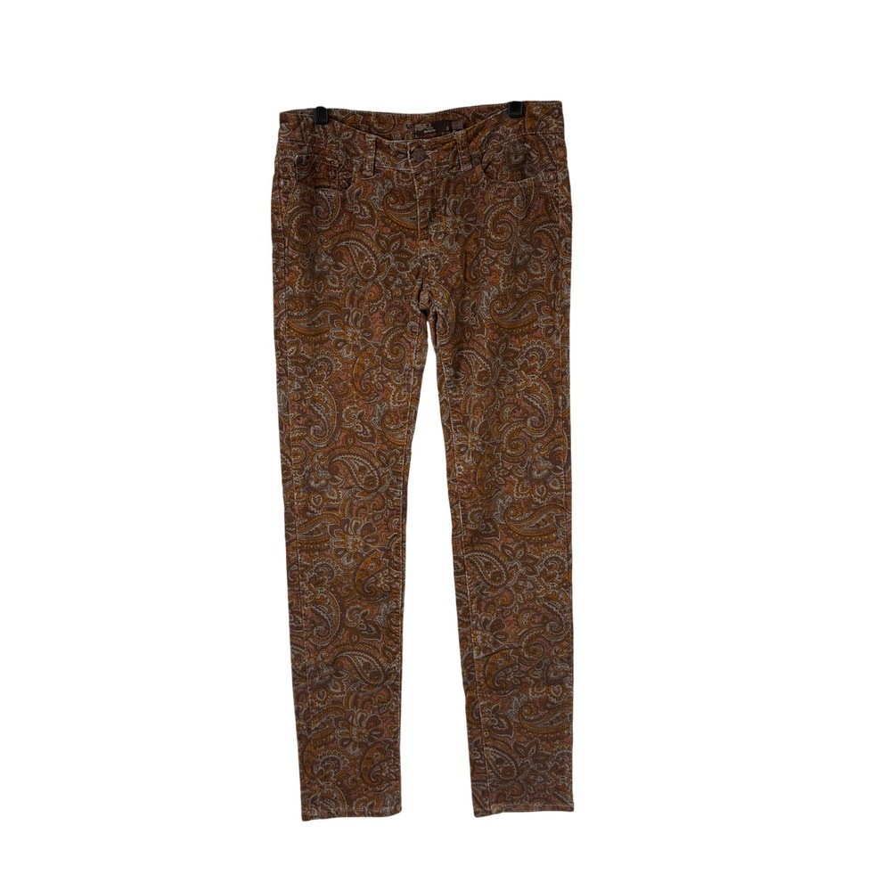Prana Fall Tones Paisley Corduroy Pants Womens 6
